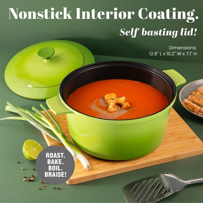 Granitestone Dutch Oven 5 Qt Nonstick Cooking Pot With Lid