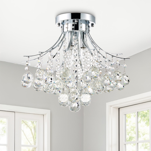 chandelierデスク Finktonglan Dimmable Crystal Chandelier, 23.6'' Oval 2 Rings