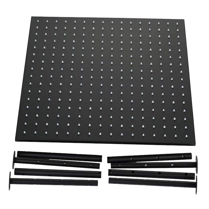 matte black 20 inch rain shower heads 3 way thermostatic shower system with regular shower - 7'6" x 10'9"