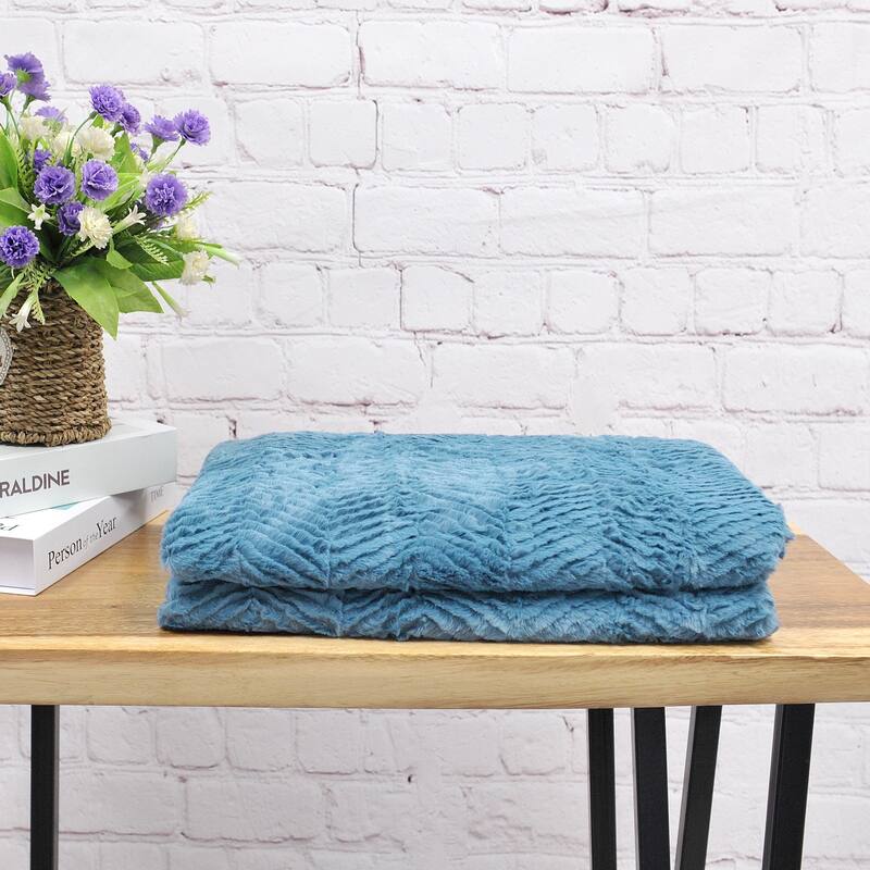 Herringbone FauxFur Throw, 50" x 60"