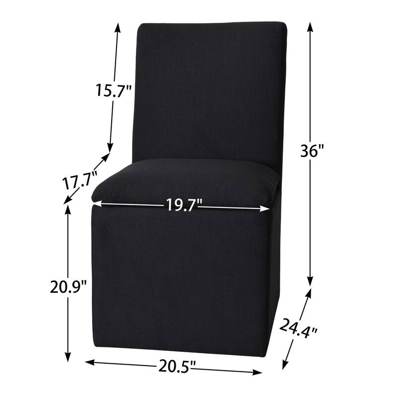 KINWELL 21"W Performance Fabric Dining Chair with Casters (Set of 4)
