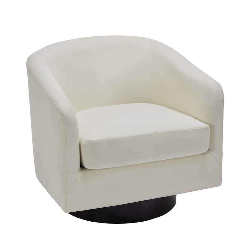 2 Set Round Barrel Chair 360-Degree Swivel Accent Chairs