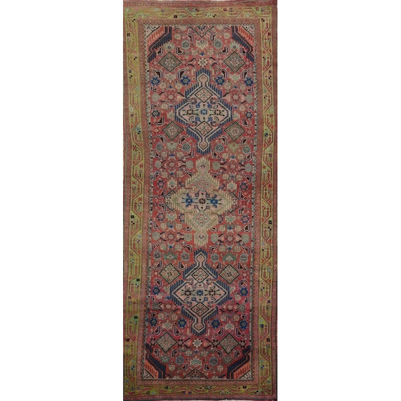 Hand Knotted Oriental 100% Wool Carpet Traditional Tribal Multi-Colored Ardebil Runner Rug - 10' 0'' X 3' 5''