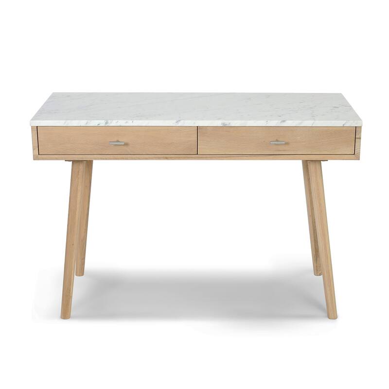 Versatile And Stylish Marble White Writing Desk To Elevate And Complete Any Space