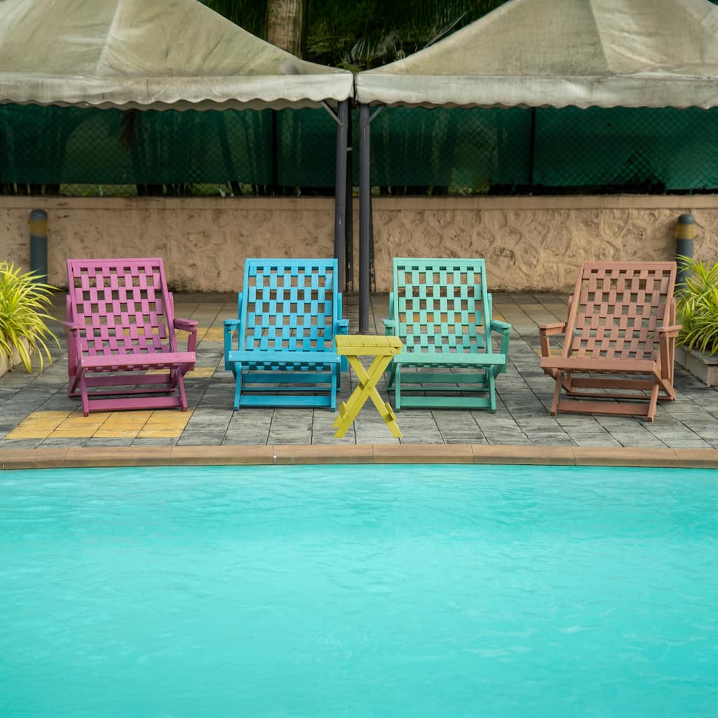 Pinecrest Fully Assembled All-Weather HDPE Outdoor Folding Lounge Chair with Removable Cushion