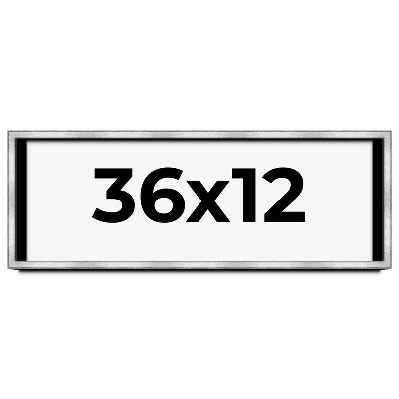 36x12 Shadow Box Frame Silver | 1.375 Inches Deep Real Wood