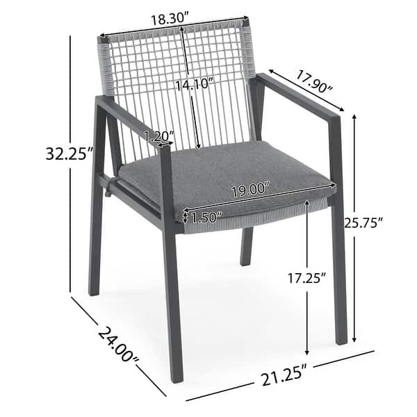 Outdoor Dining Chair Set of 2, Outdoor Armchair Seating