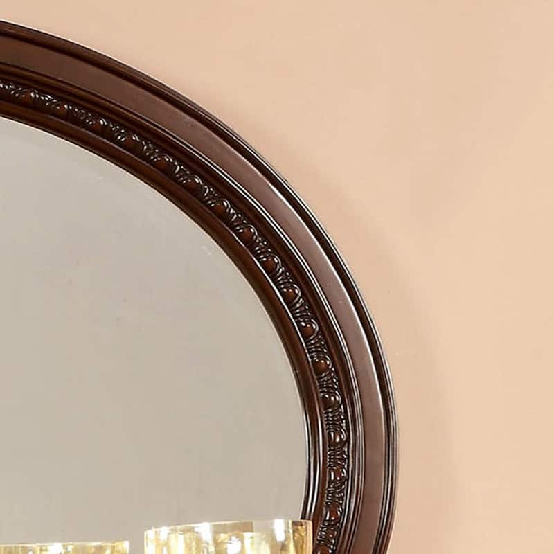 Kova Traditional Brown Cherry 49-inch Wood Wall Mirror by Furniture of America