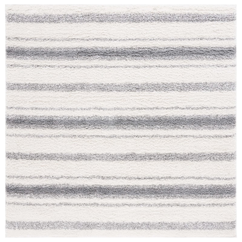 SAFAVIEH Border & Stripe Shag Hammy Modern 1.4-inch Thick