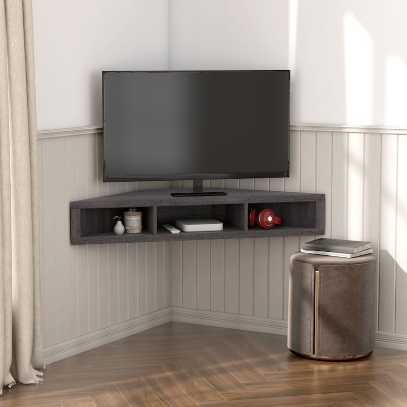 DH BASIC Transitional 47-inch 3-Shelf Corner Floating TV Stand by Denhour