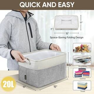 HOMLUX Pack Fabric Storage Bins Storage Basket Closet Shelf