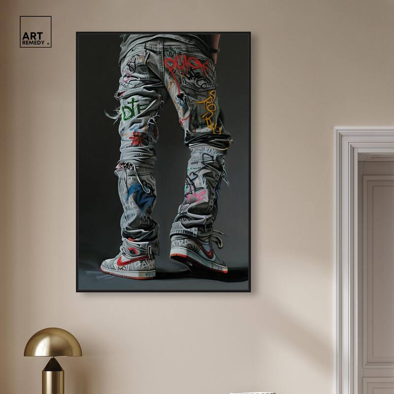 Graffiti Jeans and Sneakers Canvas by Art Remedy