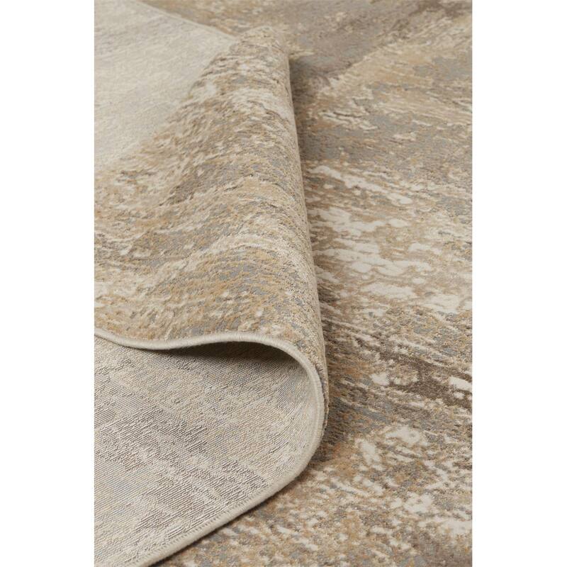 Vobo Geometric Abstract Modern Non Skid Durable Area Rug By HomeRoots - 8' Round