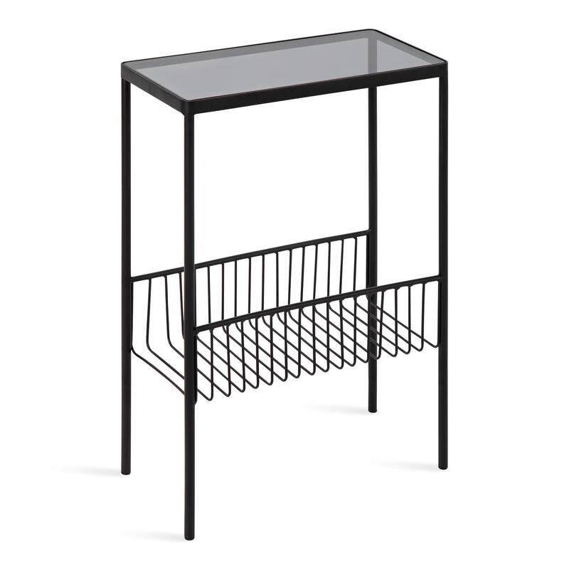 Kate and Laurel Trubey Modern Side Table - 15.75x8x24.6 - Black