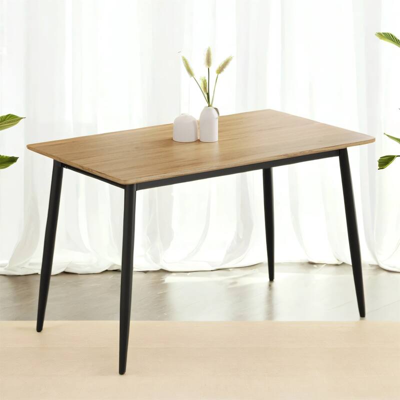 Modern Dining Table with MDF Top, Sturdy Metal Legs, Easy to Assemble