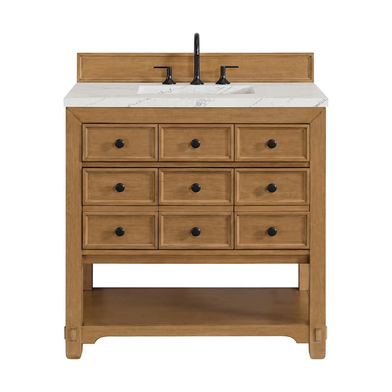 James Martin Vanities 505-V36-3ENC Malibu 36" Free Standing Single - Amber Birch - Wood Finish