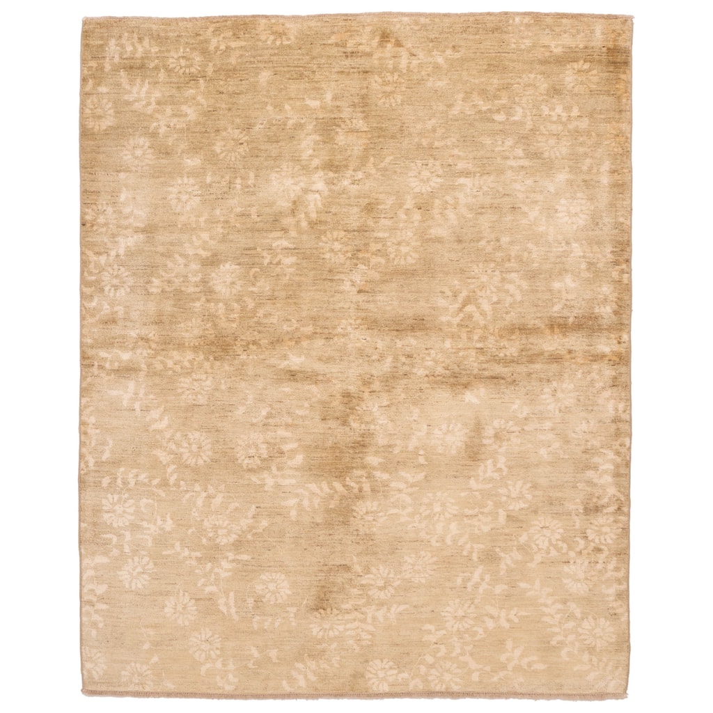 ECARPETGALLERY Hand-knotted Peshawar Ziegler Olive Wool Rug - 6'5 x 8'0