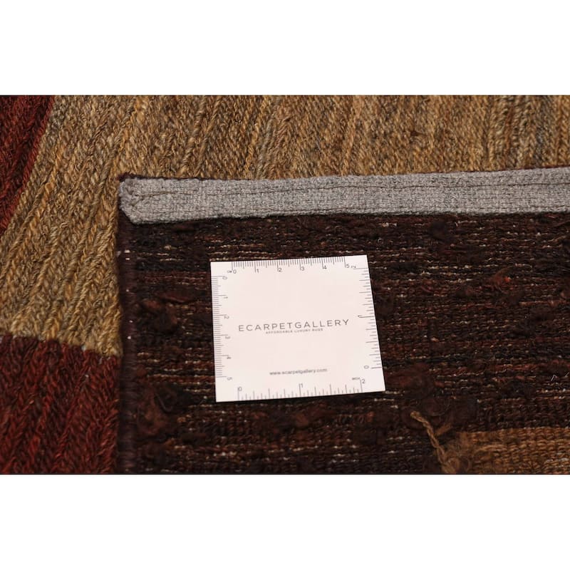 ECARPETGALLERY Flat-Weave Lahor Finest Brown Wool Tapestry Kilim - 13'6 x 15'0