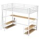 preview thumbnail 8 of 13, Space-saving Metal Twin Kids Bed Loft Bed with Desk,Storage Shelves and Charging Station