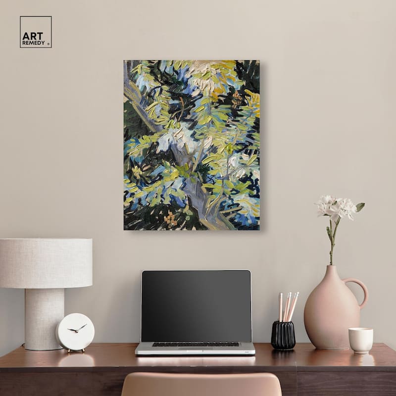 Blossoming Acacia Branches 1890 Canvas by Art Remedy, Gallery Wrapped