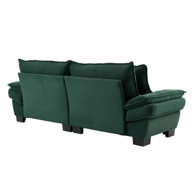 Corduroy Couch Loveseat Sofa with Pillows,Comfy Upholstered Deep Seat Sofa for Bedroom,Living Room,Office