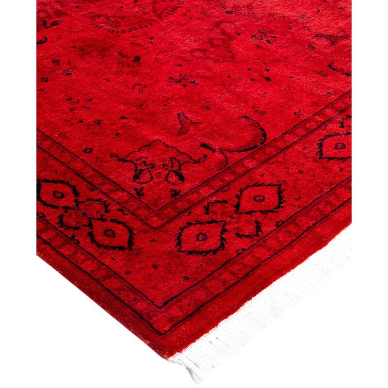 Overdyed One-of-a-Kind Hand-Knotted Area Rug - Red - 3' 2" x 5' 3"