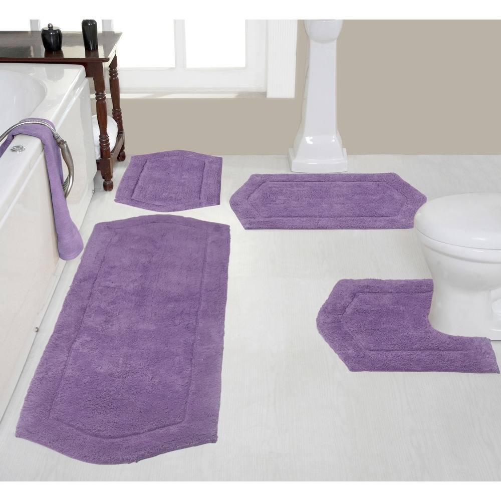 Flower Shaped Bathroom Rugs Round Purple Bath Rug Machine Washable