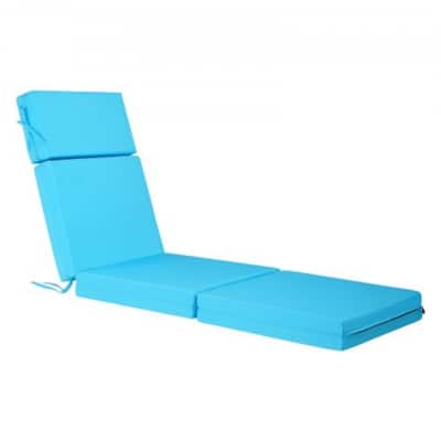 Set of 2 Water Resistant Polyester Chaise Lounge Cushions with Thick Foam for Outdoor Use - 72.04 x 21 x 3.85 in