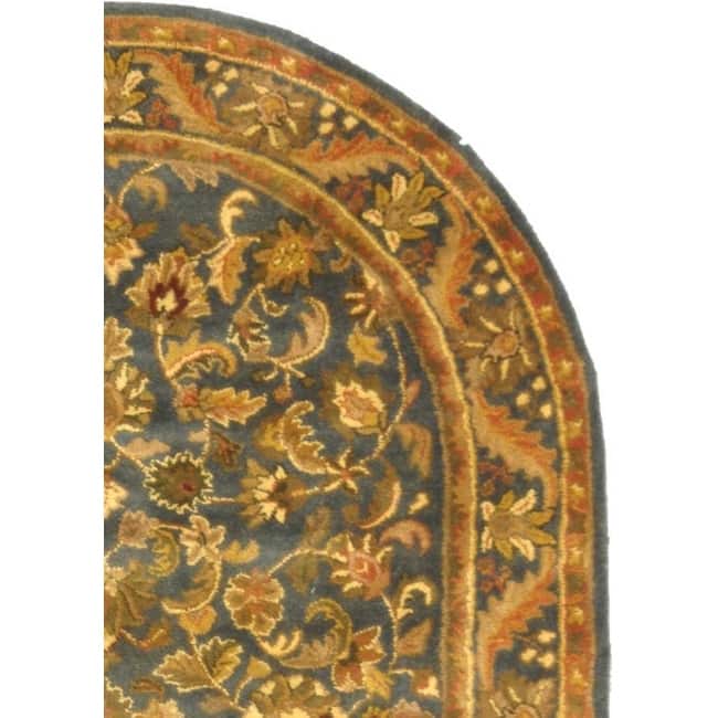 SAFAVIEH Handmade Antiquity Talvikki Traditional Oriental Wool Rug - 7'6" x 9'6" Oval - Green/Gold