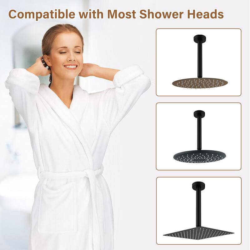 8 in. Round Ceiling Mount Standard Shower Arm and Flange