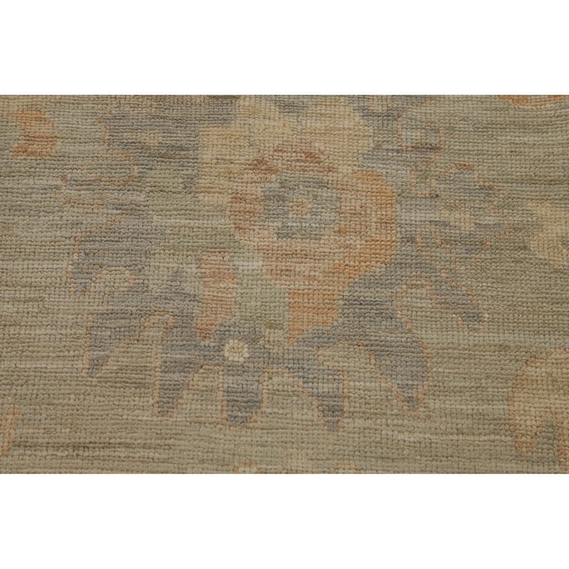 Vegetable Dye Oushak Turkish Rug Transitional Handmade Wool Carpet - 8'5"x 9'11"