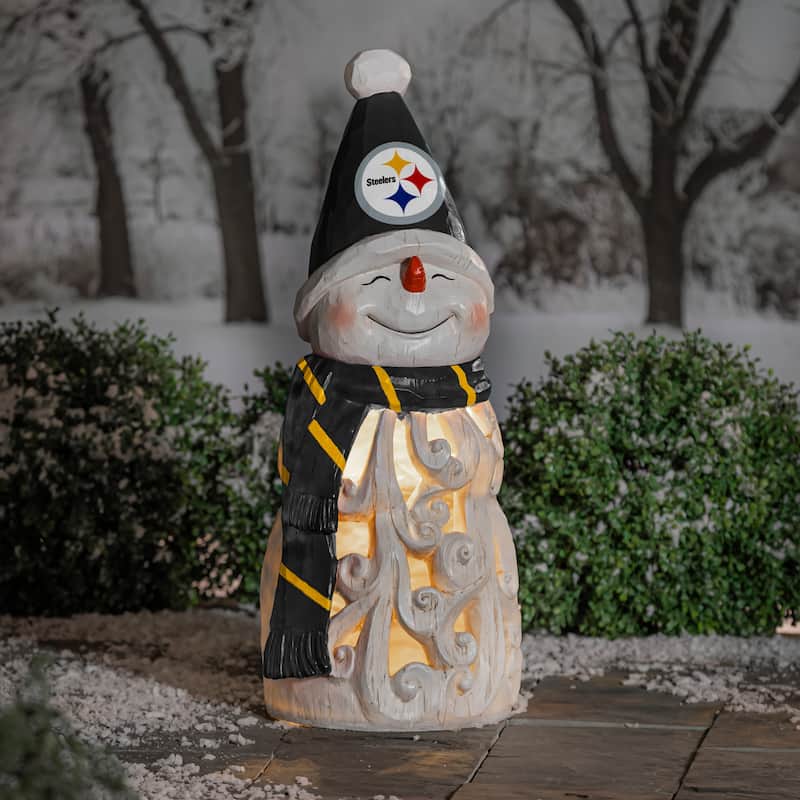 Pittsburgh Steelers Snowman LED Garden Statuary, 26"