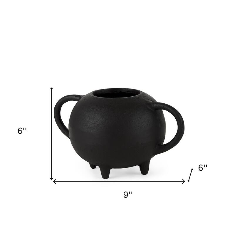 HomeRoots Black Matte Metal Italian Inspired Bowl - 6' X '6' X '9
