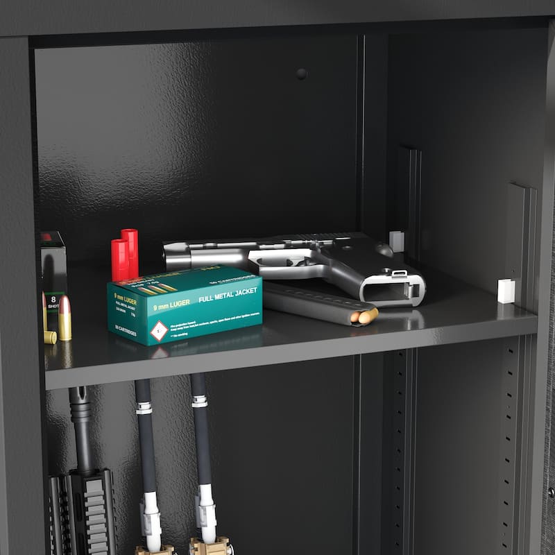 Large Gun Safe with Digital Keypad and Key Lock, Firearm Storage Cabinet
