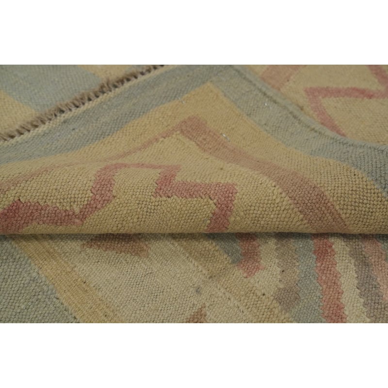 Hand Woven Oriental 100% Wool Carpet Southwestern Tribal Multi-Colored Kilim Area Rug - 6' 6'' X 4' 1''
