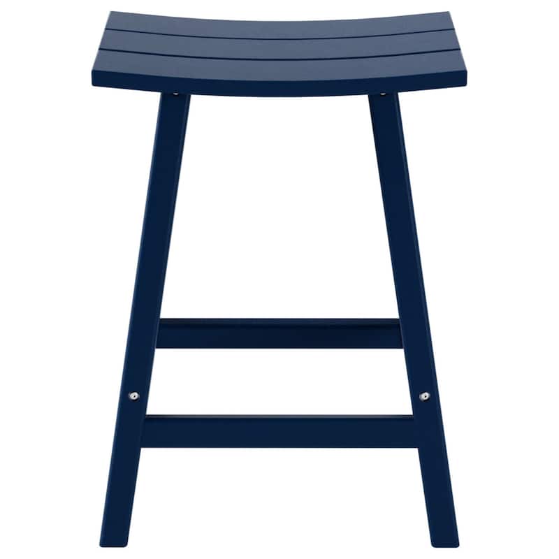 Polytrends Laguna Hdpe All Weather Outdoor Patio 24" Saddle Seat Counter Stool (Set Of 2)