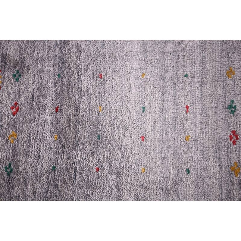 Tribal Gabbeh Indian Square Area Rug Silk Carpet - 7'9" X 8'2"