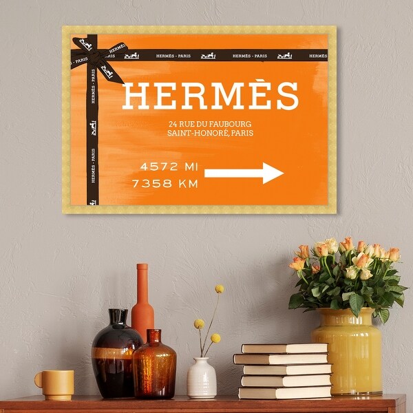 Oliver Gal ちょうどいい 61x41cm Faubourg Road Sign Orange Oliver Gal 'Faubourg Road Sign Orange' Fashion and Glam Wall
