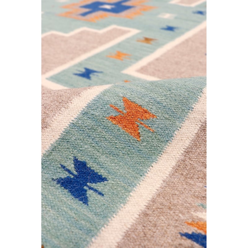 Pasargad Home Tuscany Reversible Wool Mocha Area Rug - 6' 0'' X 9' 0''