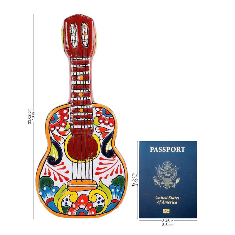 Ceramic sculpture, 'Talavera Guitar'