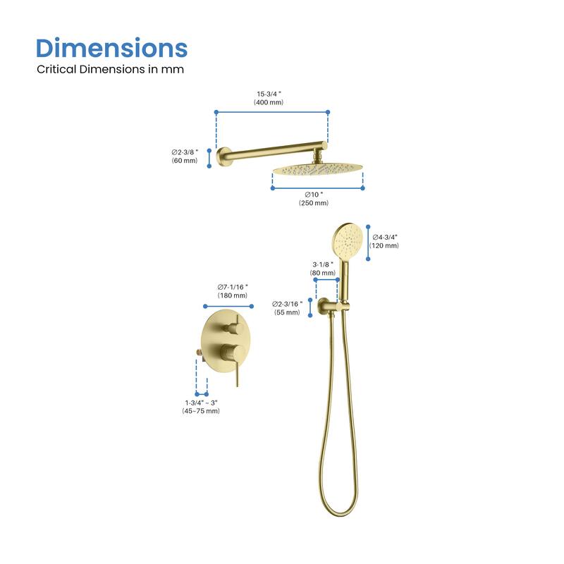 Circular Pressure Balanced 2-Function Shower System with Rough-In Valve