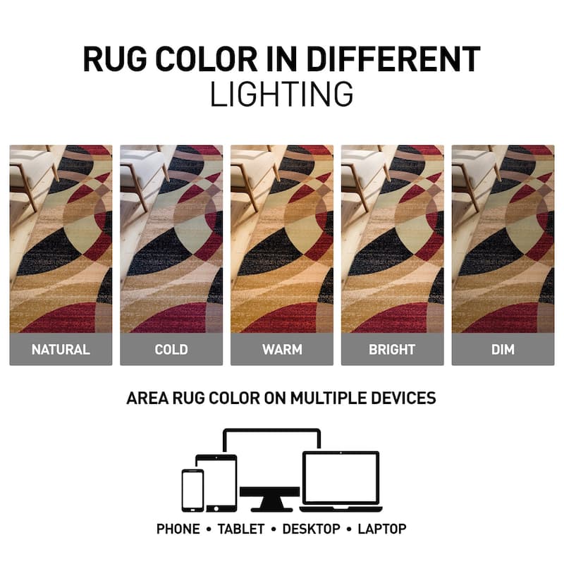 World Rug Gallery Geometric Circles Area Rug