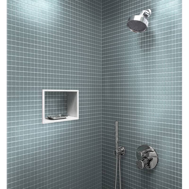 Apollo tile 12" x 12" Colorway Matte Stone Blue Glass Tile (9.67 sq ft/case) - 10 Pack