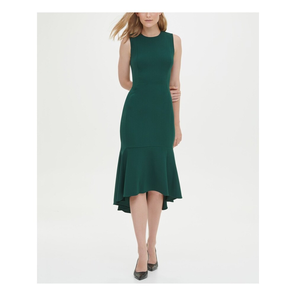 green calvin klein dress