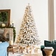 preview thumbnail 5 of 131, Glitzhome 6FT/7.5FT/9FT/11FT Snow Flocked Pre-lit Artificial Fir Christmas Trees 7.5FT Full-size Spruce