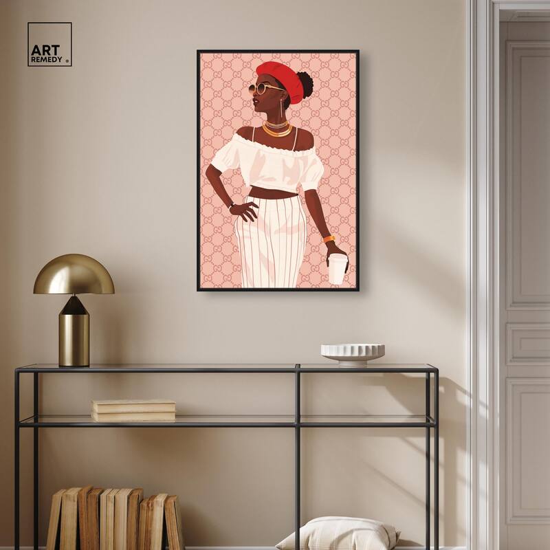 Her Stylish Coffee Look Canvas by Art Remedy