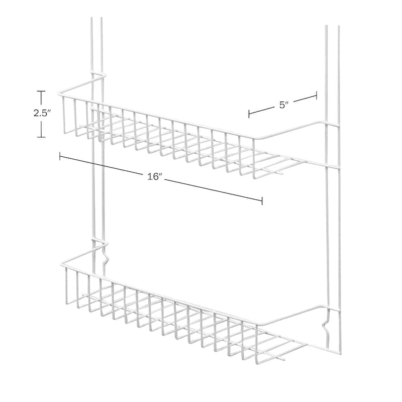 Over the Door Organizer - 6-Tier Adjustable Pantry Shelves and Rack for Kitchen Organization by Windsor Home (White)