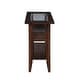 preview thumbnail 7 of 5, Genoas Traditional Walnut 44-inch Glasstop 1-Drawer Console Table by Furniture of America