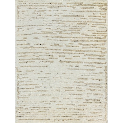 EXQUISITE RUGS Tahoe Hand-knotted Wool Ivory/Beige Area Rug.