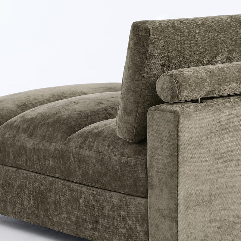 42"W Chenille Upholstered Chaise Lounge